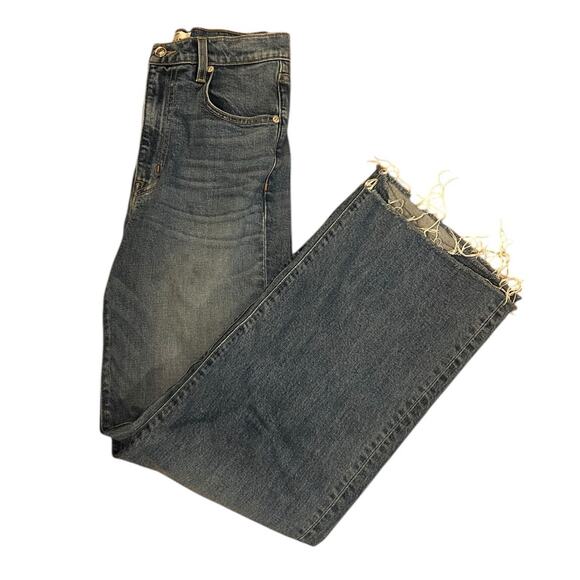 SLVRLAKE Grace Frayed Hem Wide Leg Denim Jeans Size 28 - Picture 1 of 6